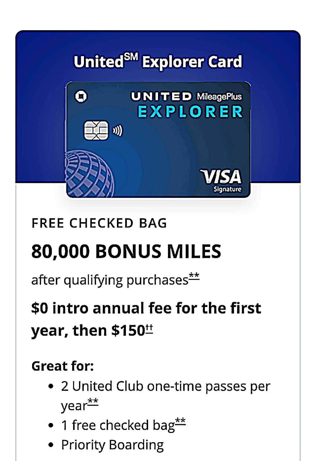 United Explorer 신용카드 