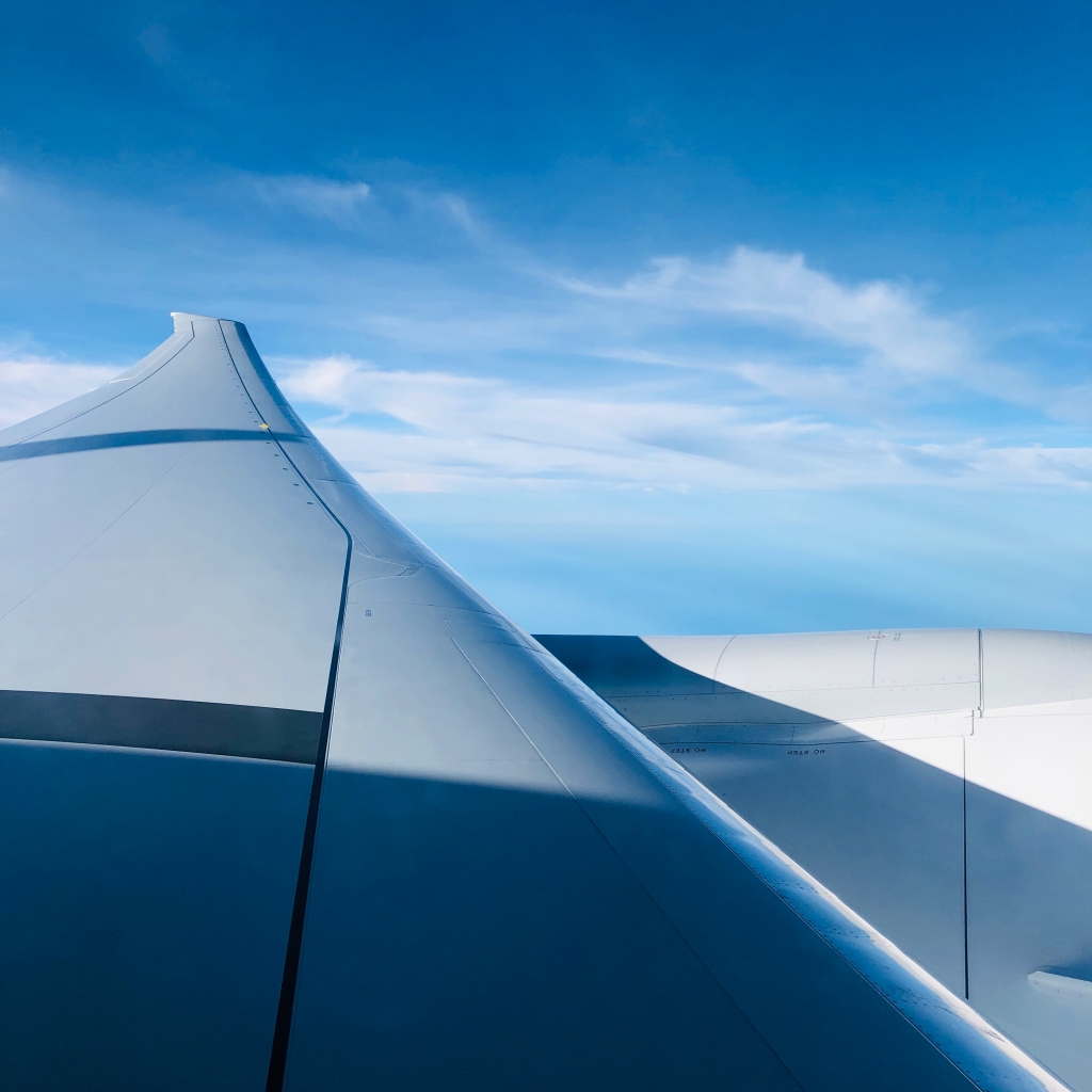 마일리지로 탔던 비행기에서 찍은 사진